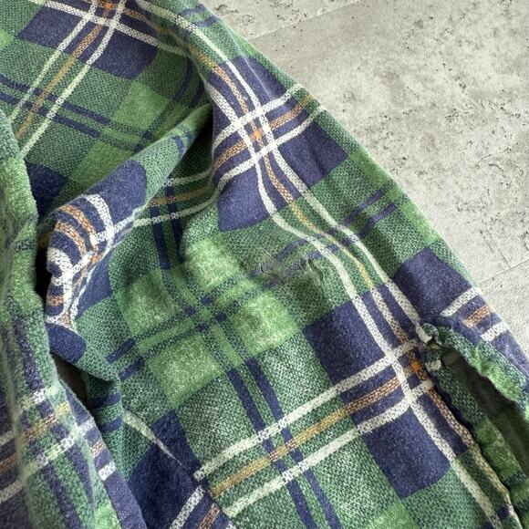 Vintage 70s JCPenny flannel button up shirt 100% cotton mens size medium - Picture 10 of 12